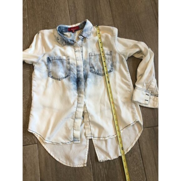 RED SAKS Fifth Avenue women's denim buttons down shirt size XS - Picture 7 of 9